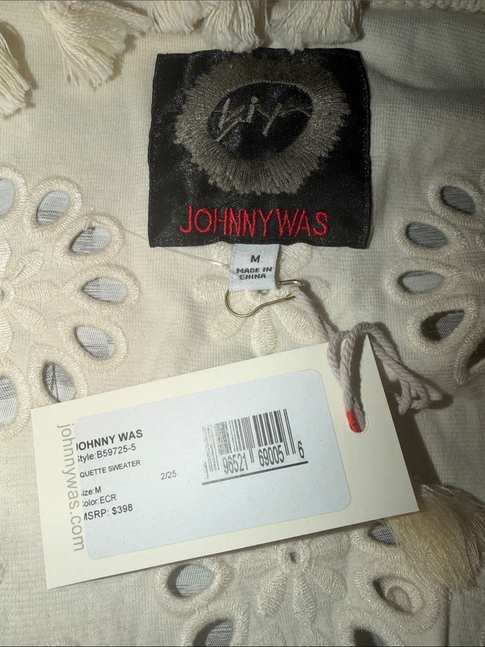 Johnny Was Ivory Quette Sweater NWT - Picture 5 of 8